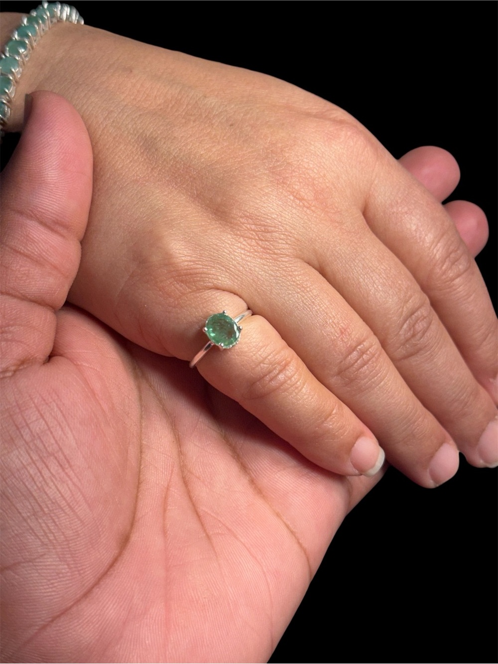 1 Ct Natural Emerald Ring 925 Sterling Silver Handmade Certified Size 5.25
